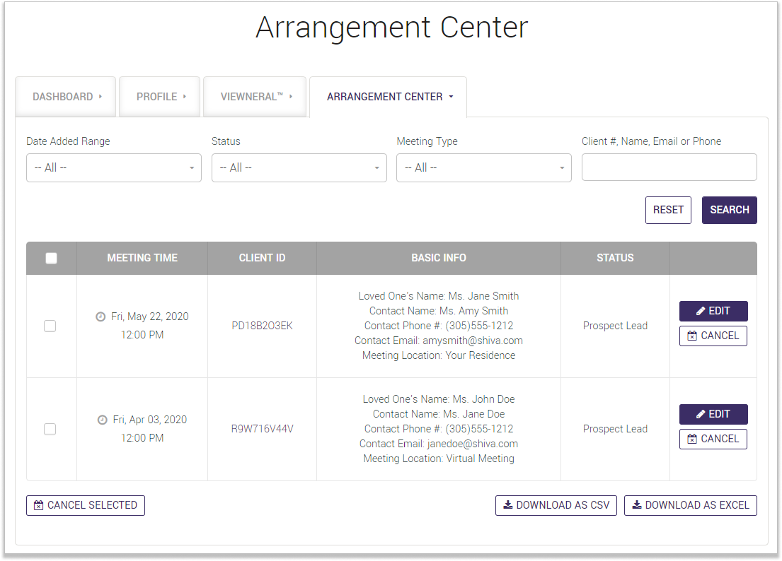 Arrangement Center - Funeral Home Partner Program 